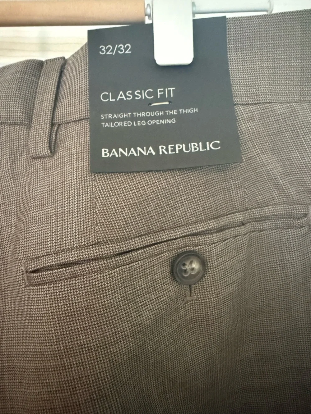 Mens Banana Republic Dress Pants, 32/32 Classic Fit Wool,New With Tags, Brown